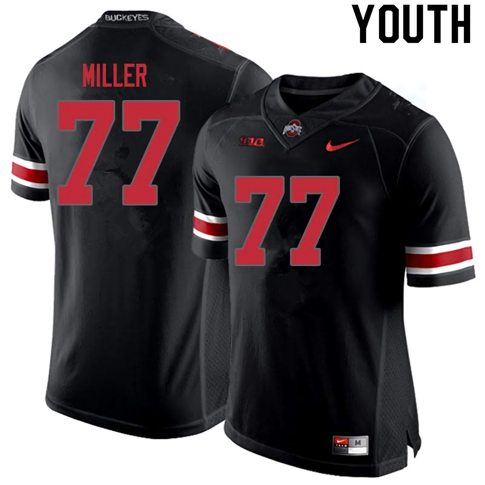 Harry Miller Ohio State Buckeyes Youth NCAA #77 Nike Blackout College Stitched Football Jersey RLR0756OV